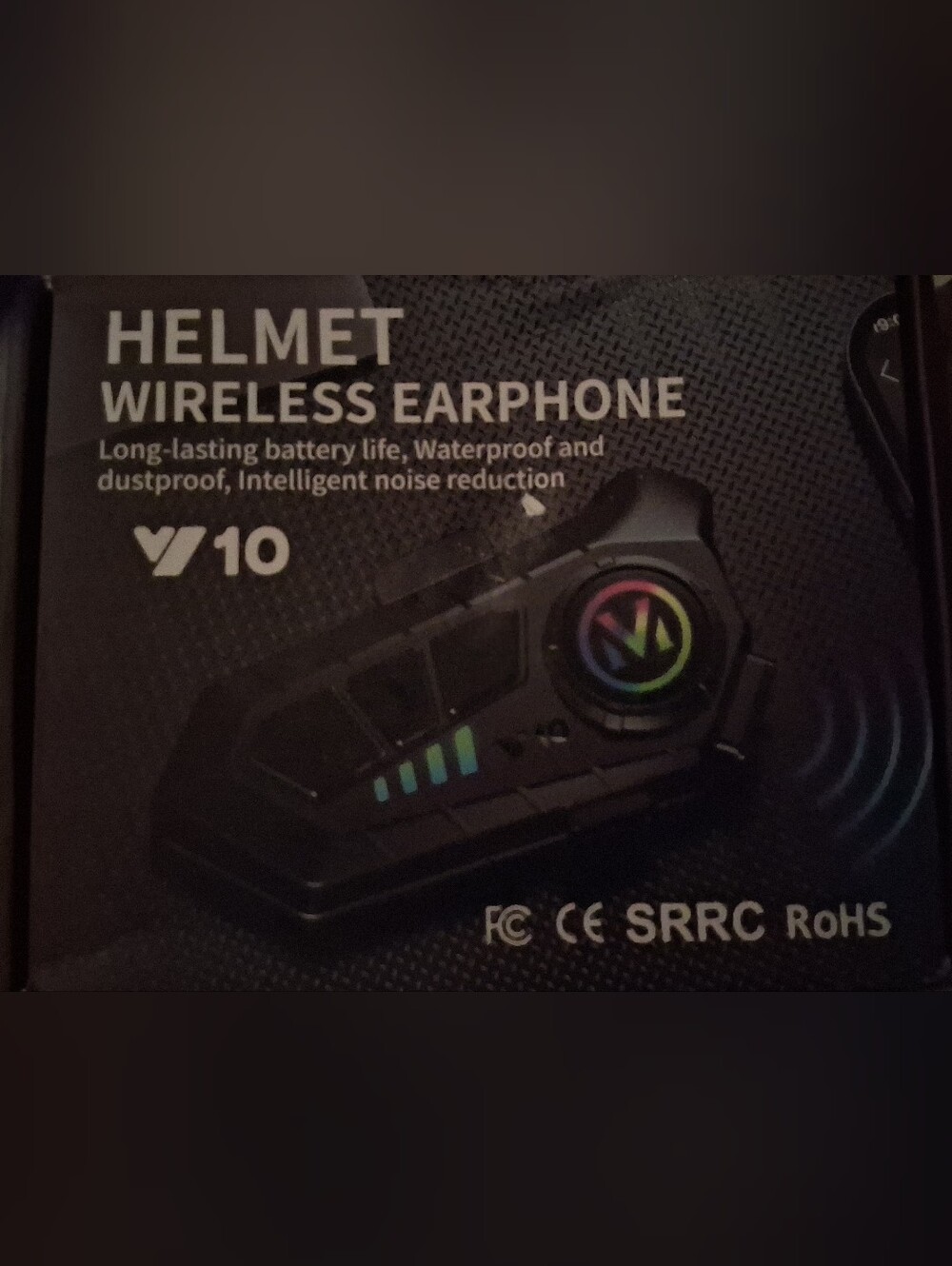 Helmet Wireless Earphone — Black Bluetooth Motorcycle Headset